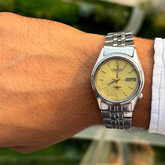 Vintage Citizen -21 Jewels- Automatic Watch - Gold Dial - Made in Japan - Picture 5 of 7